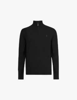 AllSaints Kilburn Zip-up Funnel-neck Wool-blend Jumper