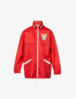 Gucci Cat-embroidered Shell Jacket