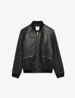 Sandro Monaco Zip-up Leather Bomber Jacket