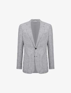 Reiss Lindhurst Checked Single-breasted Woven Blazer