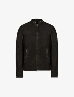 AllSaints Cora Panel-detail Suede Bomber Jacket