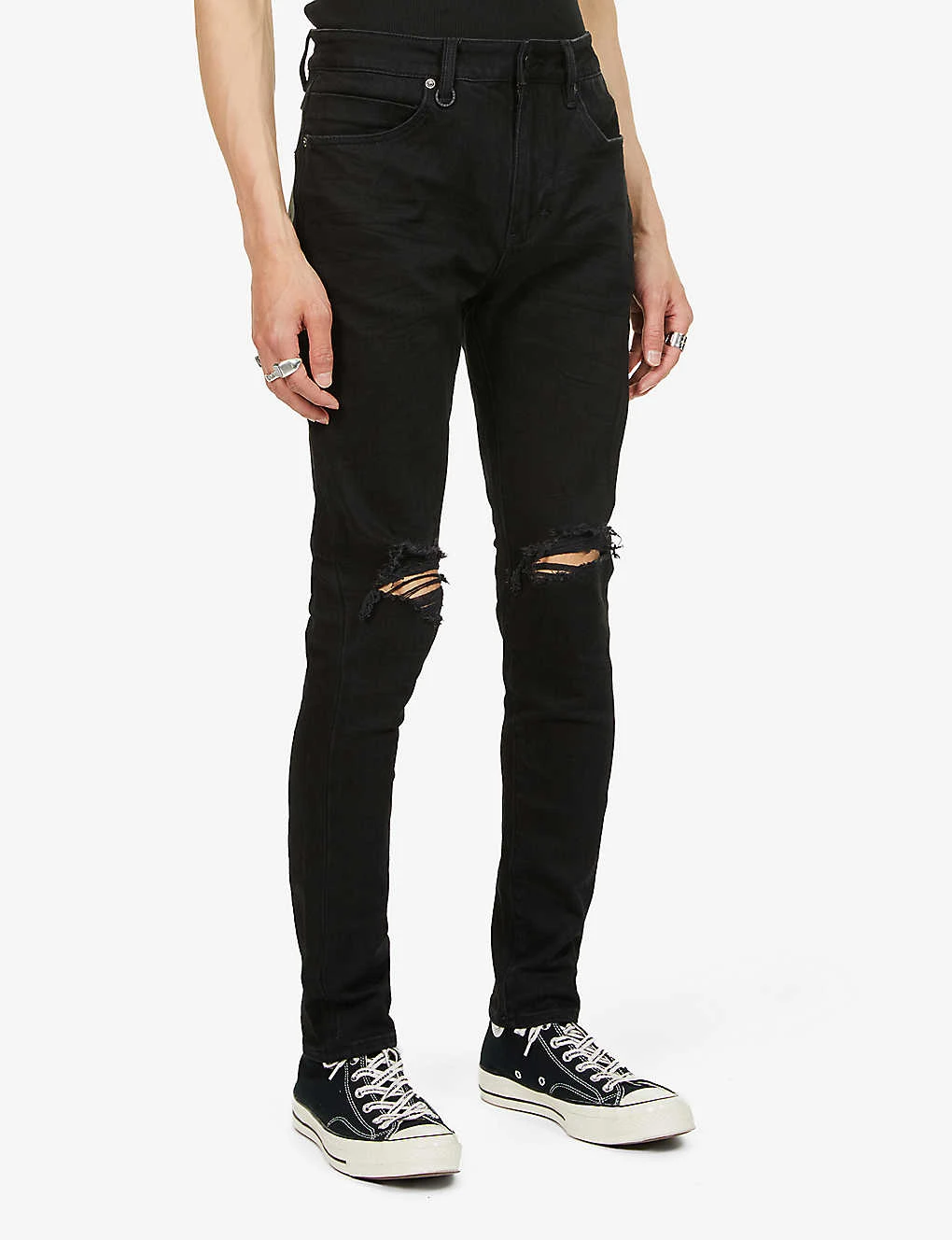 NEUW Rebel Distressed-panel Skinny Stretch-denim Jeans - Image 3