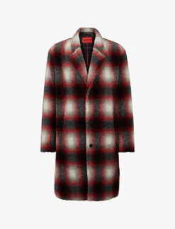Hugo Leisure Checked Regular-fit Woven Coat