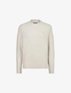 AllSaints Statten Ramskull-embroidered Stretch-knit Jumper