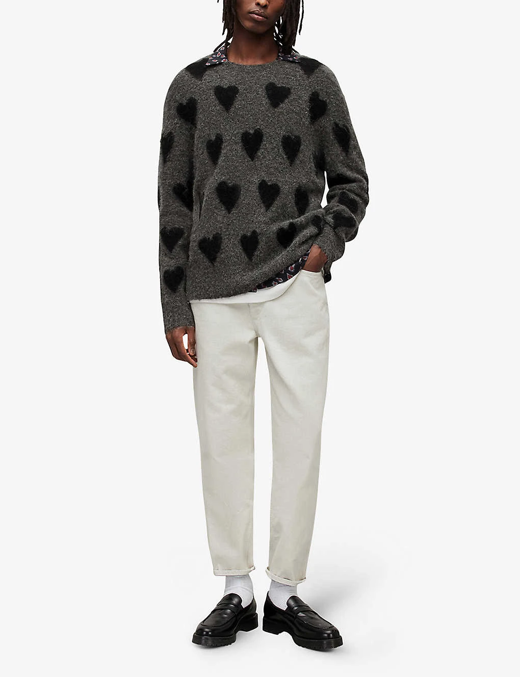 AllSaints Amore Heart-motif Wool-blend Jumper - Image 2
