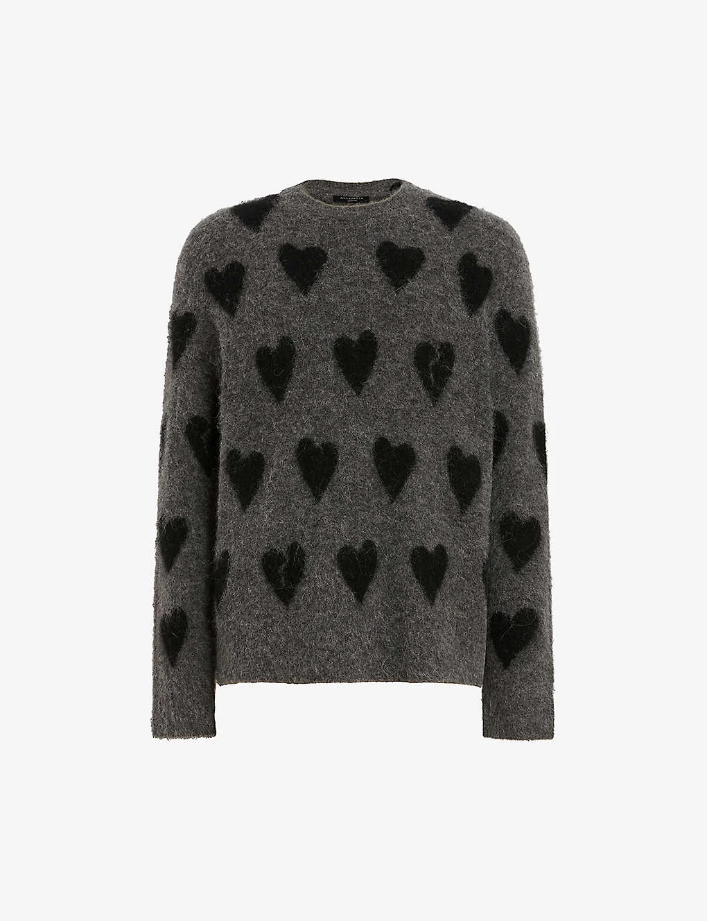 AllSaints Amore Heart-motif Wool-blend Jumper