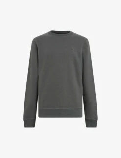 AllSaints Raven Ramskull-embroidered Organic-cotton Jumper