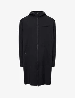 Reiss Sidahn Straight-fit Stretch-woven Hooded Coat