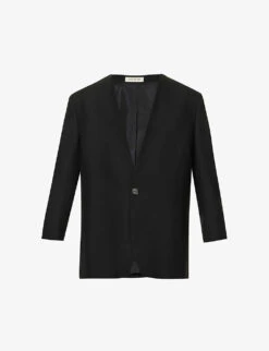 Fear Of God Brand-patch Relaxed-fit Wool Blazer