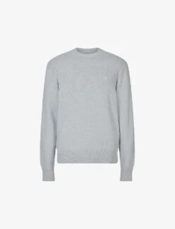 AllSaints Brice Logo-embroidered Recycled Cotton-blend Jumper