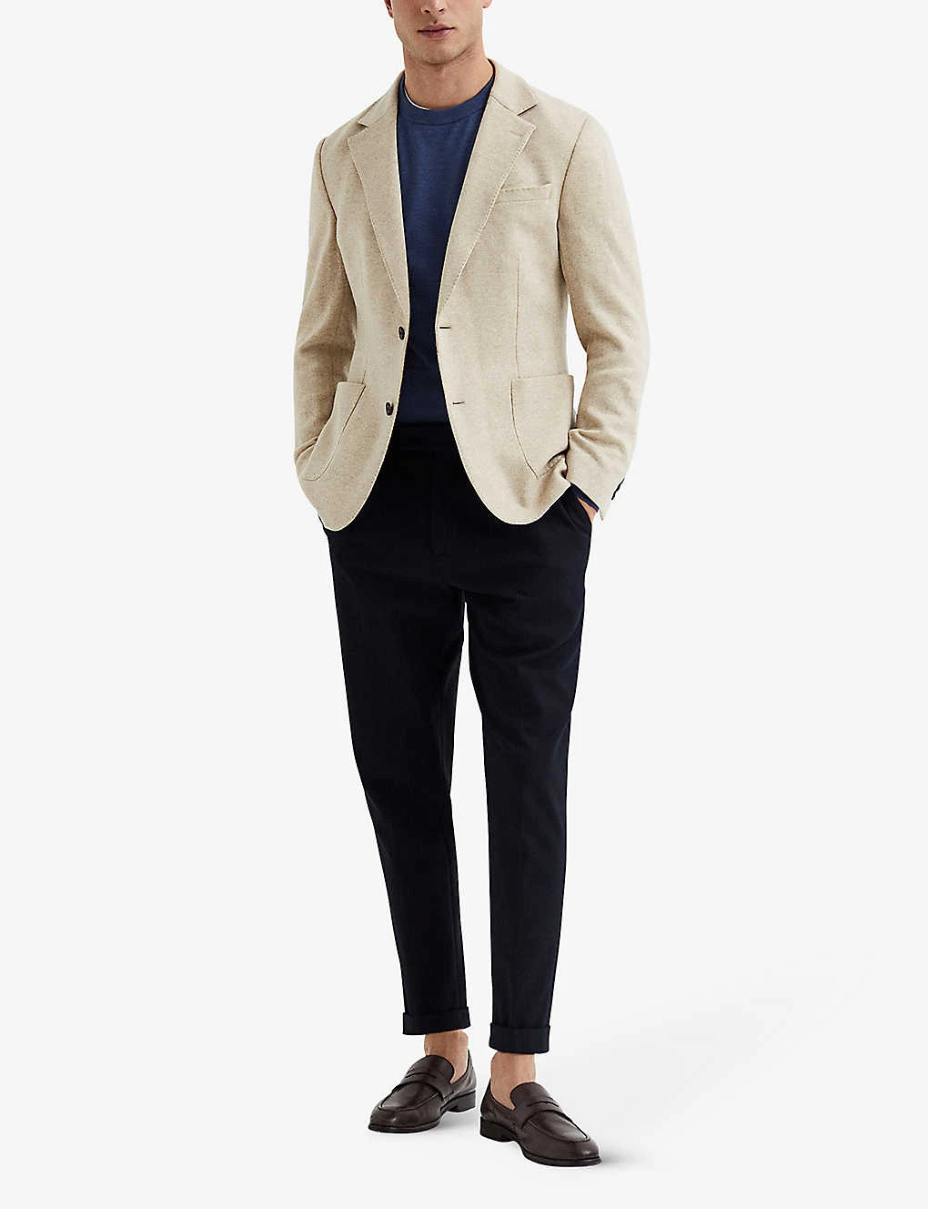 Reiss Tinto Fine-knit Wool And Silk-blend Jumper - Image 2