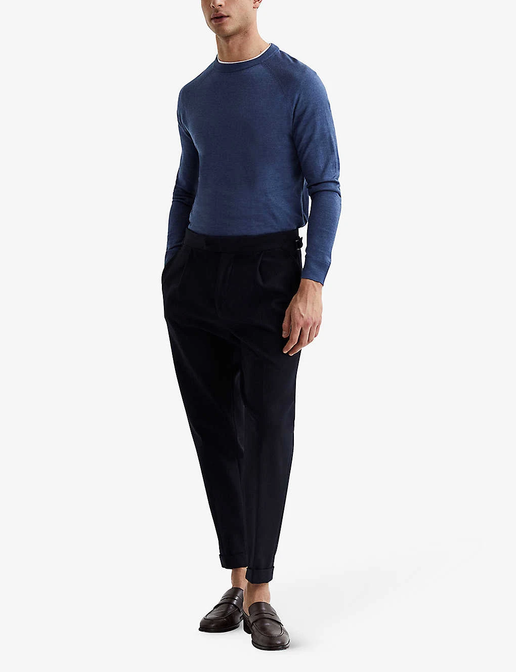 Reiss Tinto Fine-knit Wool And Silk-blend Jumper - Image 3