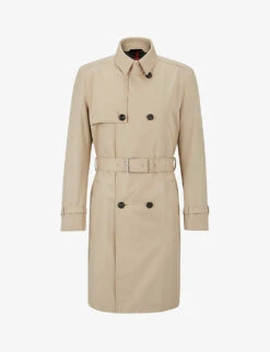 Hugo Double-breasted Water-repellent Regular-fit Woven Trench Coat