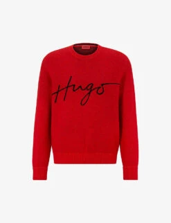 Hugo Leisure Logo-print Wool-blend Jumper