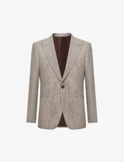Reiss Pew Houndstooth Slim-fit Wool Blazer