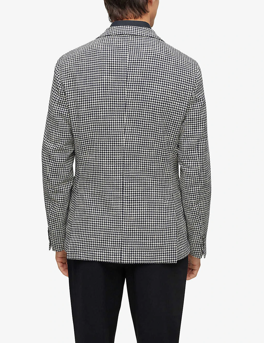 Boss Houndstooth-patterned Single-breasted Slim-fit Cotton-blend Blazer - Image 4