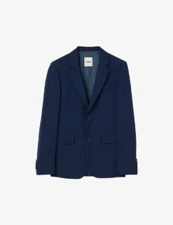 Sandro Single-breasted Regular-fit Virgin-wool Suit Jacket