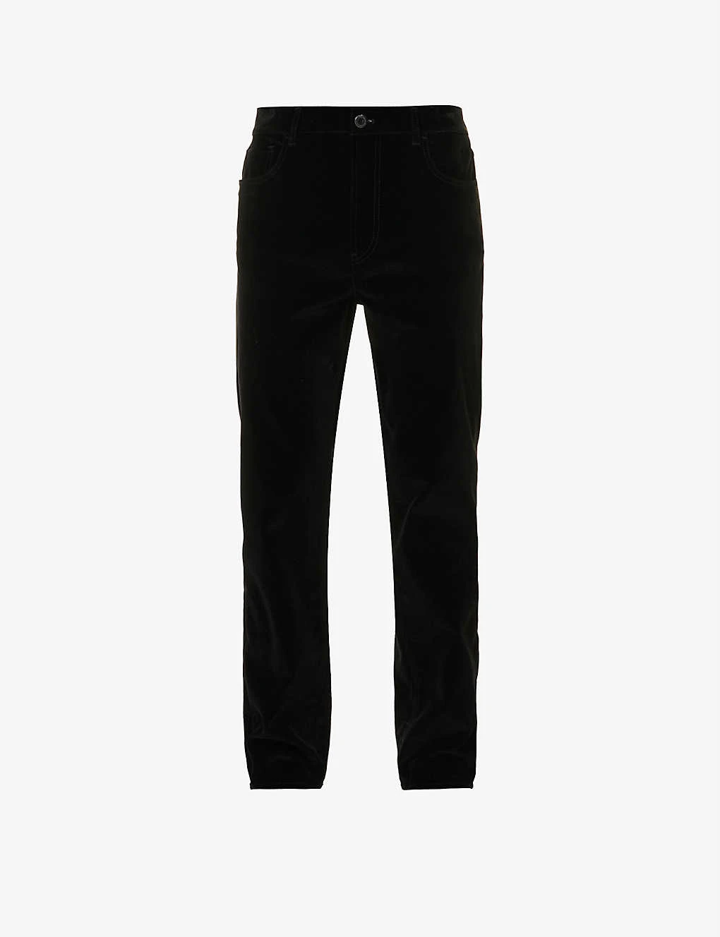 Prada Velvet-texture Straight-leg Cotton-blend Trousers