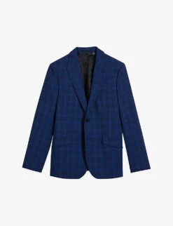 Ted Baker Apolloj Check-pattern Slim-fit Wool Suit Jacket