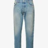 Prada Brand-plaque Cropped Tapered-leg Jeans