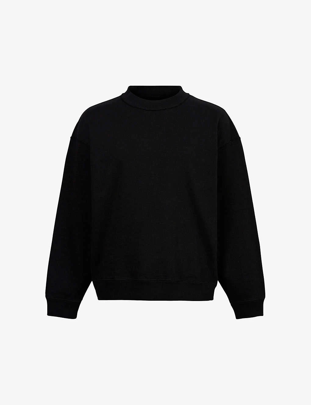 AllSaints Bolus Crew-neck Relaxed-fit Cropped Organic-cotton Jumper