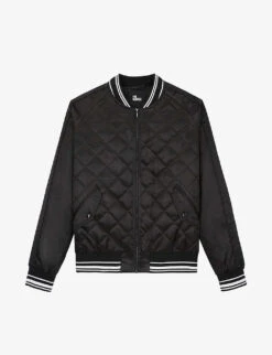 THE KOOPLES Embroidered-tiger Quilted Satin-woven Bomber Jacket