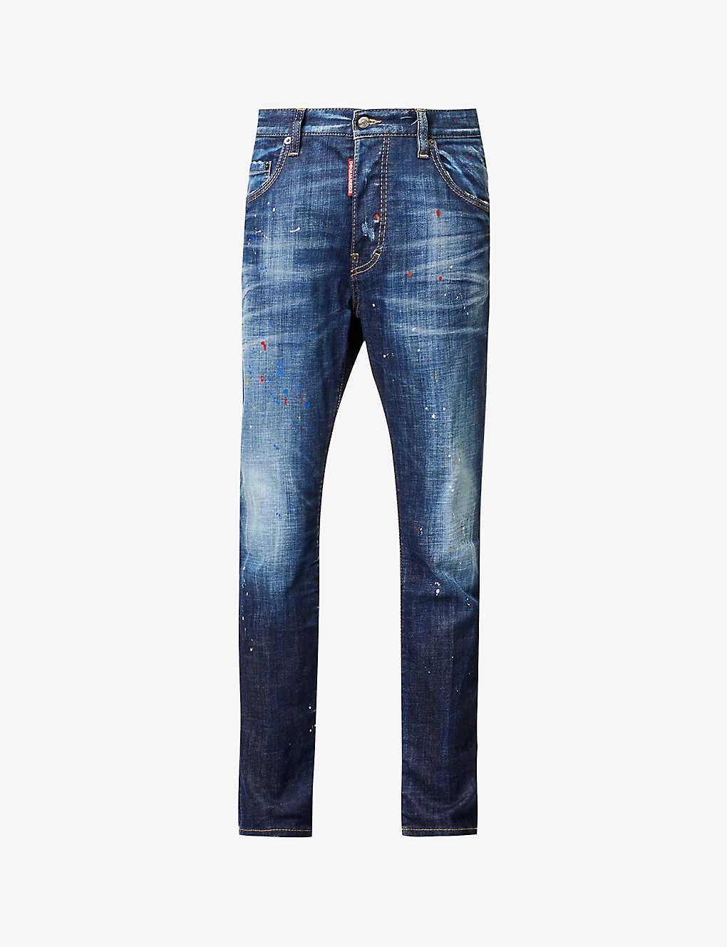 DSQUARED2 Skater Paint-splatter Slim-fit Stretch-denim Jeans
