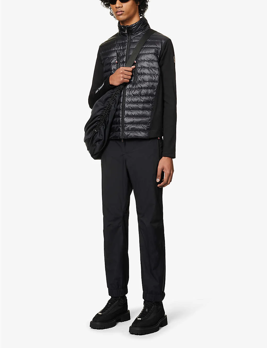 Contrast-panel Funnel-neck Padded Shell-down Jacket - Image 2