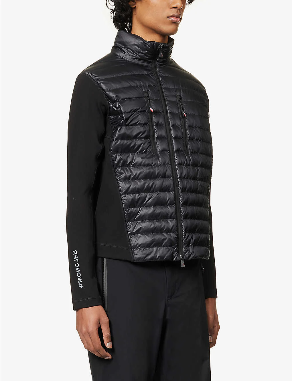 Contrast-panel Funnel-neck Padded Shell-down Jacket - Image 3