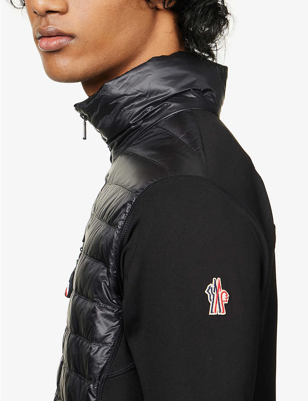 Contrast-panel Funnel-neck Padded Shell-down Jacket - Image 5