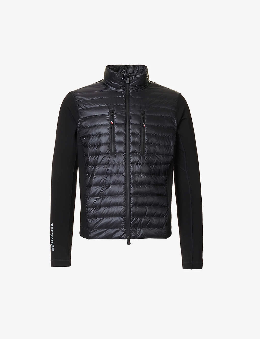 Contrast-panel Funnel-neck Padded Shell-down Jacket