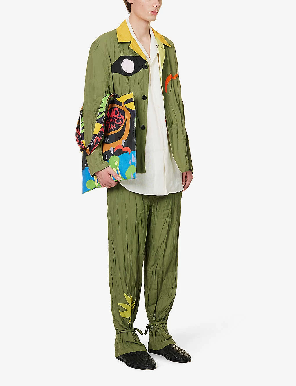 Marni Contrast-appliqué Notched-lapel Regular-fit Woven Jacket - Image 2