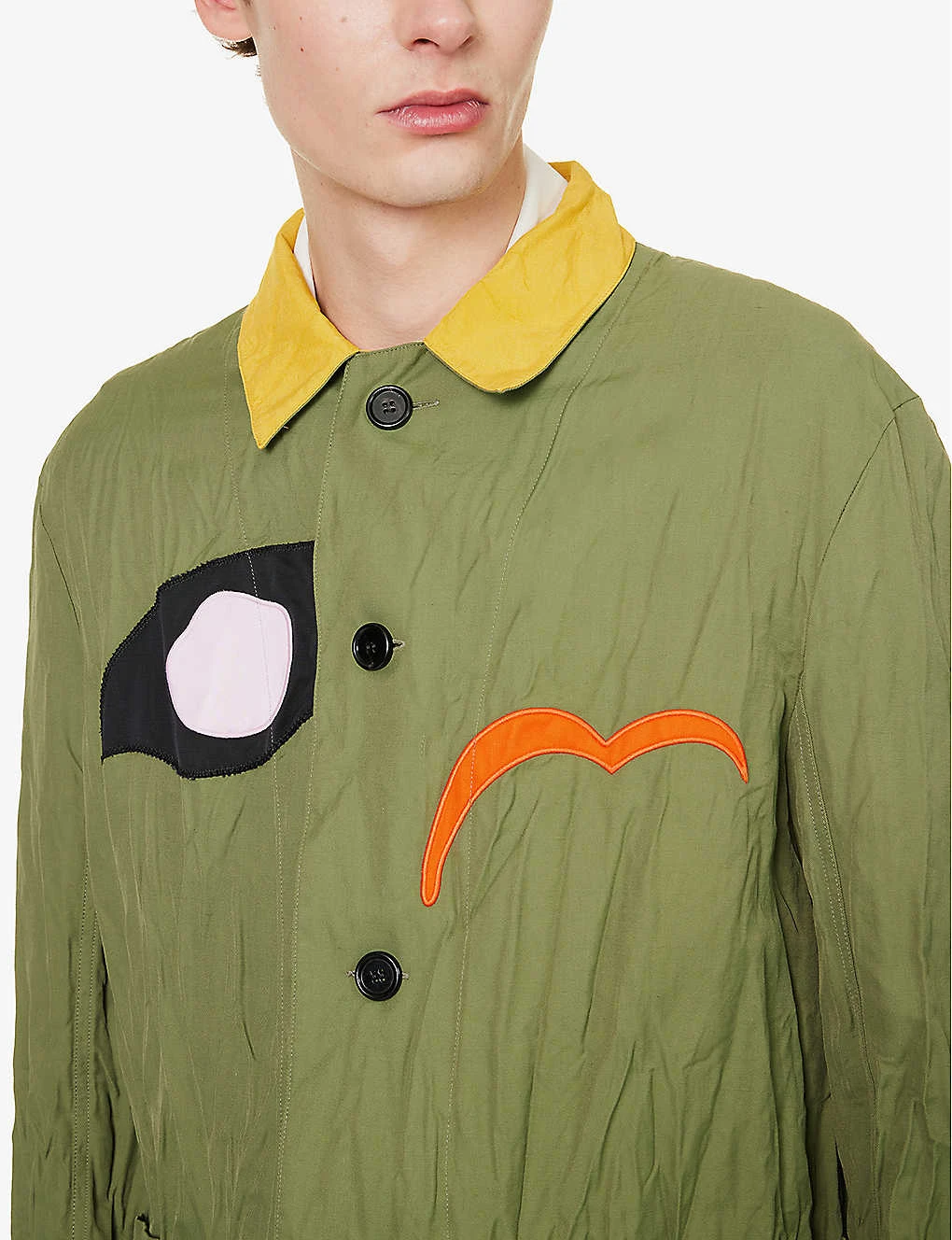 Marni Contrast-appliqué Notched-lapel Regular-fit Woven Jacket - Image 5