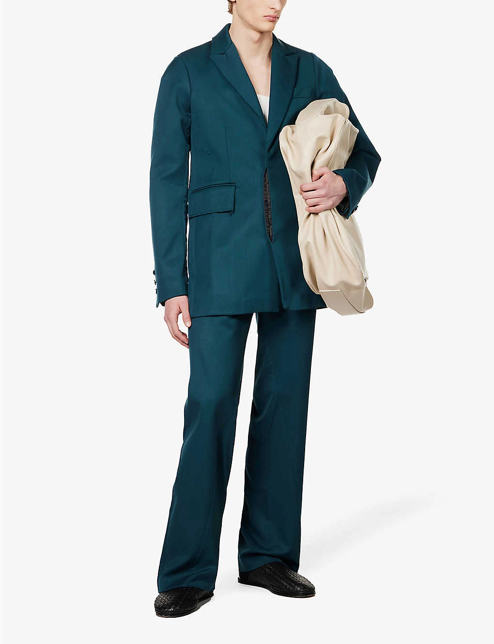 Akiel Padded-shoulder Regular-fit Wool Jacket - Image 2