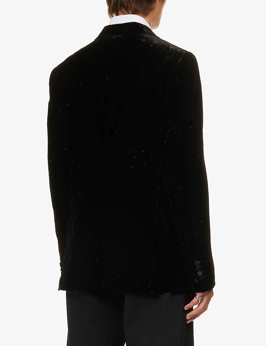 DSQUARED2 Single-breasted Sequin-trim Velour Jacket - Image 4