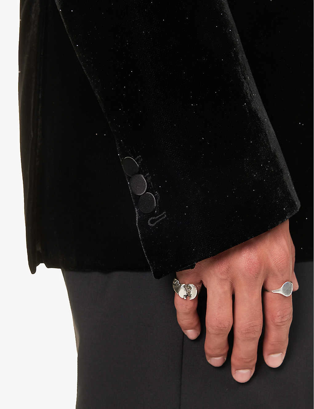 DSQUARED2 Single-breasted Sequin-trim Velour Jacket - Image 6