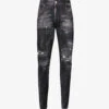 DSQUARED2 Distressed Tapered-leg Mid-rise Stretch-denim Jeans