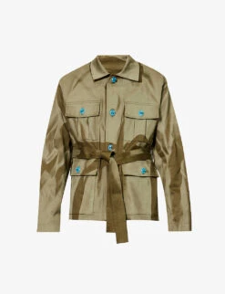 Dive Closure Self-tie Fastening Regular-fit Stretch-cotton Jacket