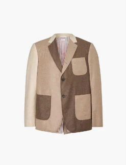 Fun-Mix Contrast-panel Regular-fit Wool Jacket