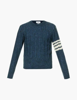 Cable-knit 4-bar Wool-blend Knitted Jumper