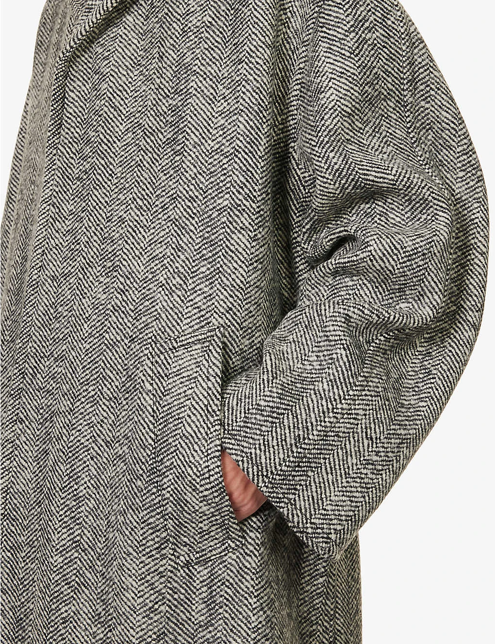 Bottega Veneta Herringbone-pattern Notch-lapel Wool Coat - Image 7