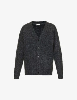 Dries Van Noten Mottled Relaxed-fit Alpaca Wool-blend Cardigan