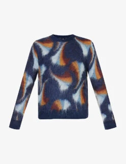 Etro Abstract-pattern Crewneck Wool-blend Jumper