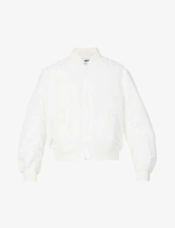 Graphic-print Dropped-shoulder Boxy-fit Shell Bomber Jacket