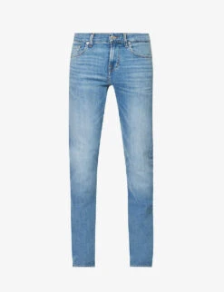 7 For All Mankind Slimmy Brand-patch Slim-fit Stretch-denim Jeans