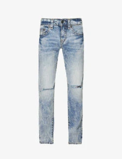 True Religion Ricky Distressed Straight-leg Relaxed-fit Jeans