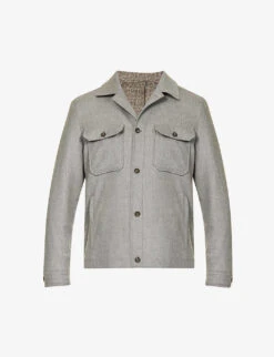 CORNELIANI Brand-plaque Slip-pocket Regular-fit Wool And Cashmere-blend Jacket