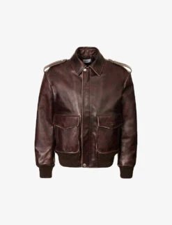 Bally Popper-epaulette Boxy-fit Leather Jacket