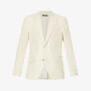 Dolce & Gabbana Single-breasted Peak-lapel Regular-fit Linen, Cotton And Silk-blend Blazer