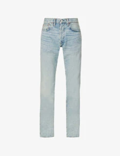 Brand-embroidered Brand-patch Slim-fit Jeans